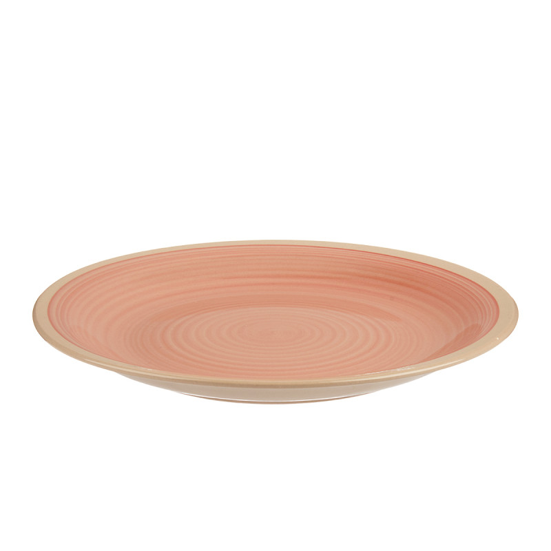 PLATO LLANO GRANDE GRES ROSA BORDE 26,5CM