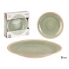 PLATO LLANO GRANDE GRES VERDE BORDE 26,5CM