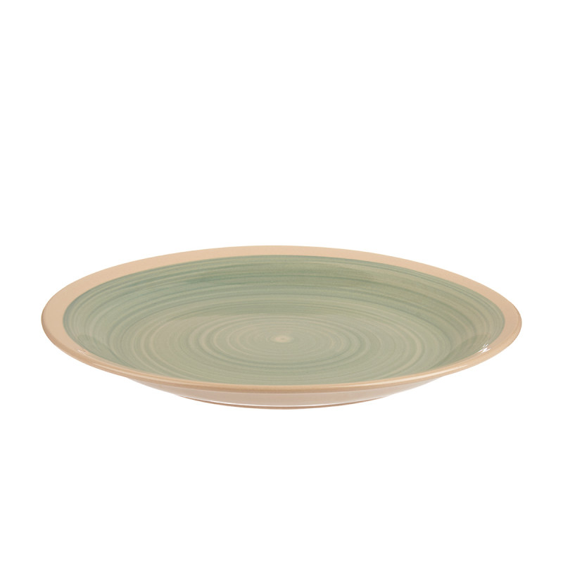 LARGE STONEWARE DINNER PLATE GREEN 26,5CM