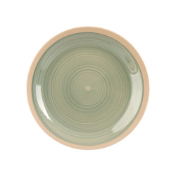 ASSIETTE À DÎNER EN GRÈS GRANDE VERT 26,5CM