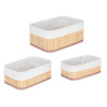 SET 3 BAMBOO ORGANIZERS RECT NATRL BAMBOO FABRIC
