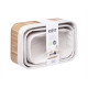 CONJ 3 CESTOS RECTANG BAMBU E TECIDO NATURAL