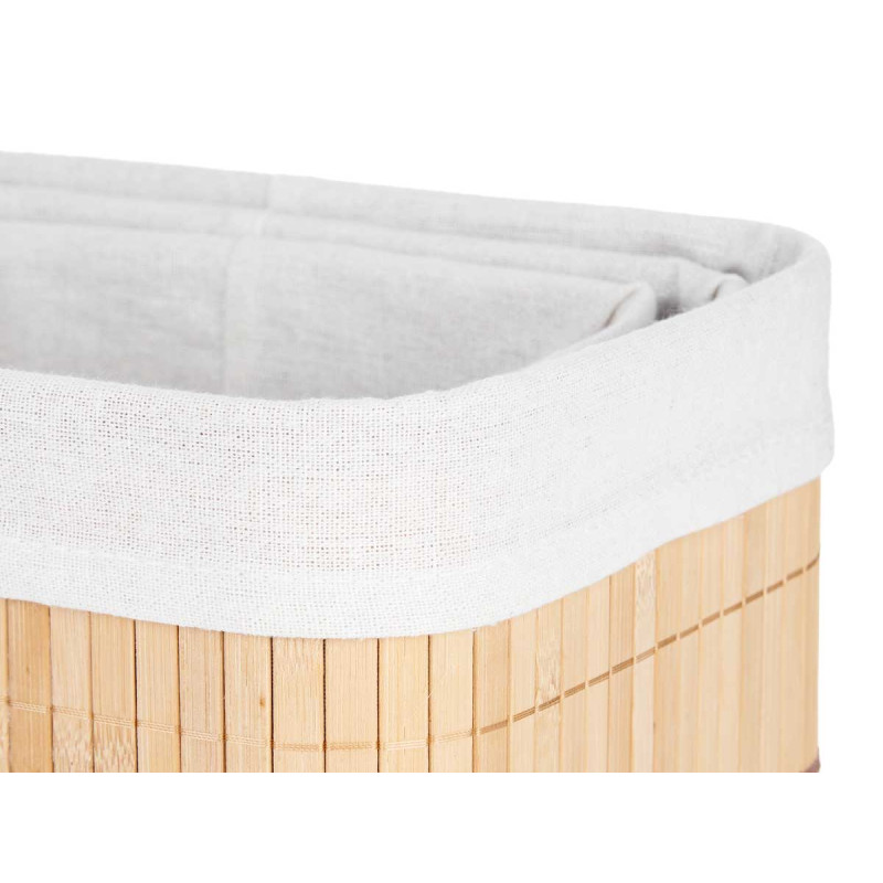 SET 3 ORGANISEURS RECTANG BAMBOU TISSU NATUREL