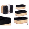 SET 3 ORGANISEURS RECTANG BAMBOU TISSU NOIR