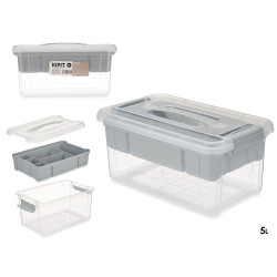 PLASTIC ORGANISER 5 L GREY TRAY