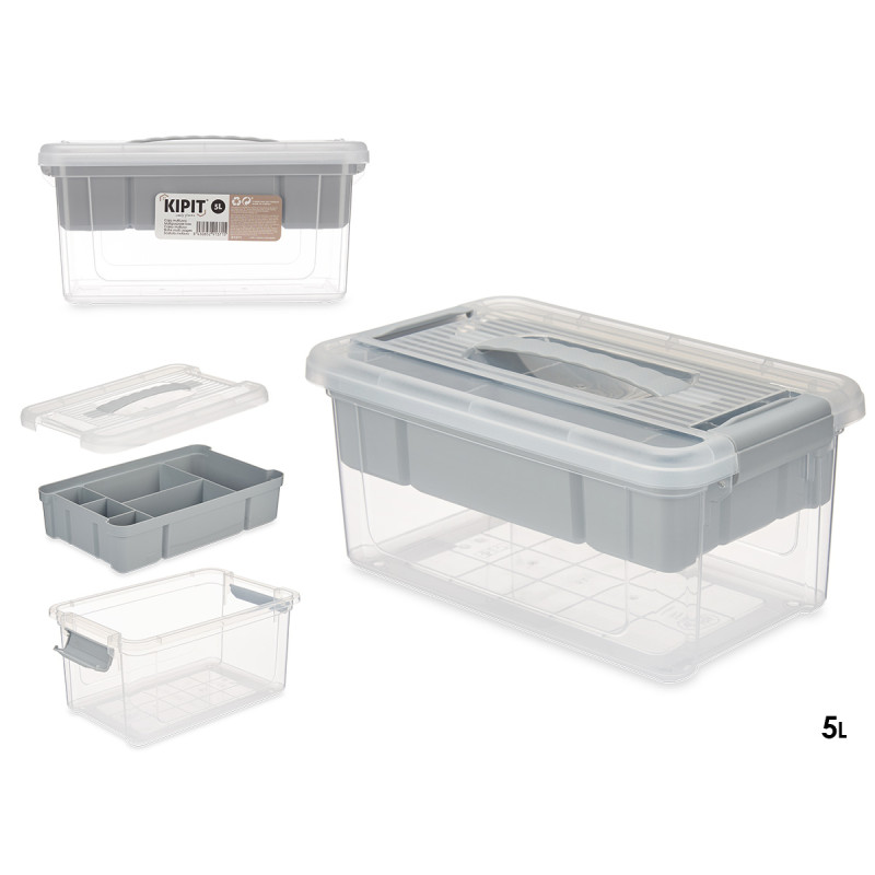 ORGANISEUR PLASTIQUE 5 L PLATEAU GRIS
