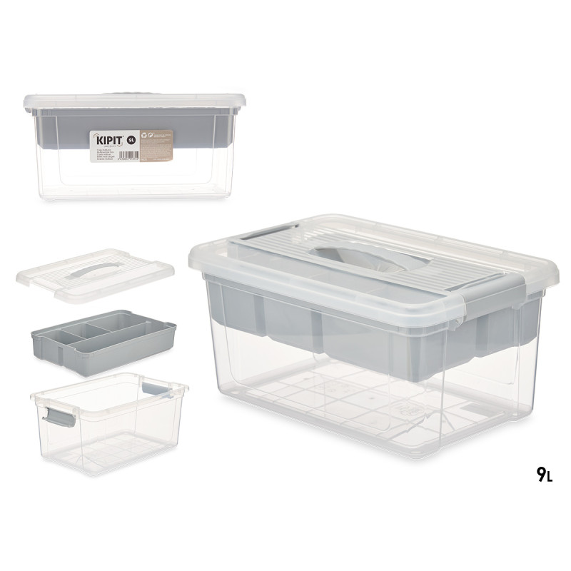 ORGANIZADOR PLASTICO 5 L BANDEJA CINZENTA
