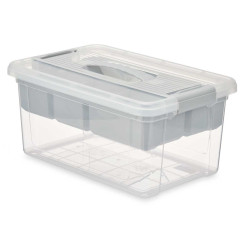 PLASTIC ORGANISER 9 L GREY TRAY