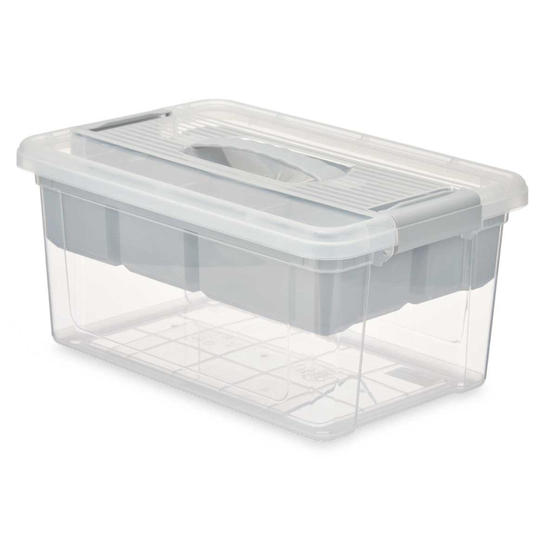 PLASTIC ORGANISER 9 L GREY TRAY