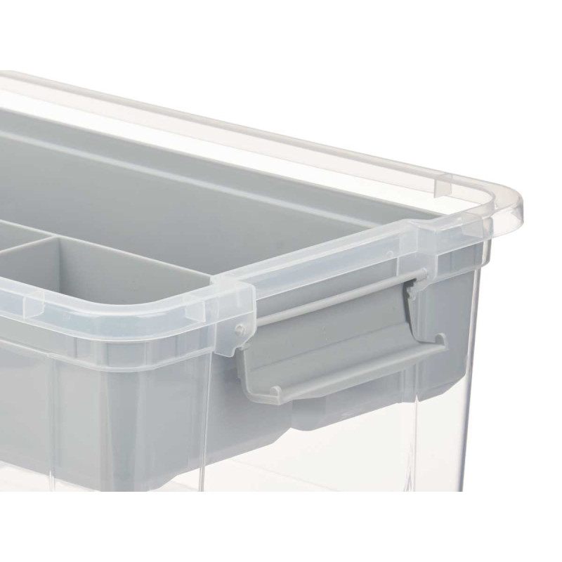 PLASTIC ORGANISER 9 L GREY TRAY