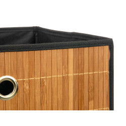 BAMBOO BLACK FOLDING ORGANISER BOX