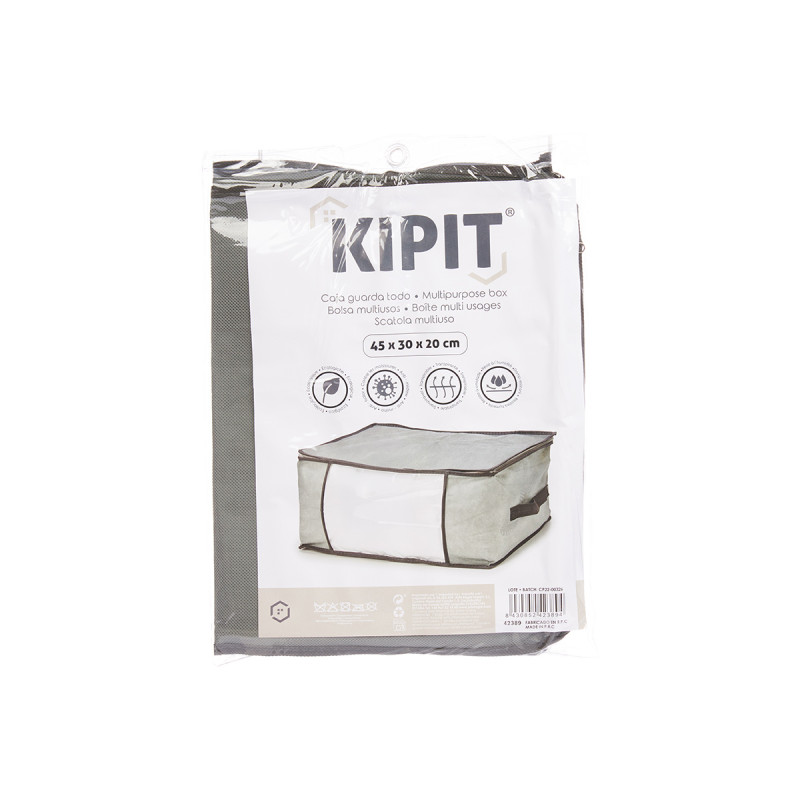 CAJA GUARDA ROPA GRIS 45X30X20CM