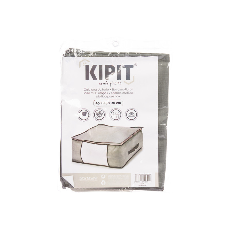 CAJA GUARDA ROPA GRIS 45X45X20CM