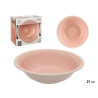 PIATTO FONDO IN GRES BORDO ROSA 21CM