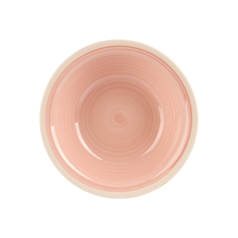 ASSIETTE CREUSE EN GRÈS ROSE 21CM