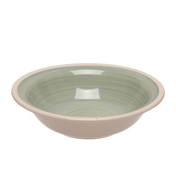 ASSIETTE CREUSE EN GRÈS VERT 21CM