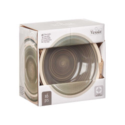 PIATTO FONDO IN GRES BORDO GRIGIO 21CM