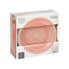 PLATO POSTRE GRES ROSA BORDE 19CM