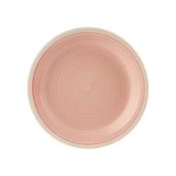 PIATTO DA DESSERT IN GRES BORDO ROSA 19CM