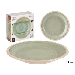 PRATO SOBREMESA GRES VERDE 19CM