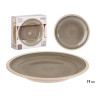 PLATO POSTRE GRES GRIS BORDE 19CM