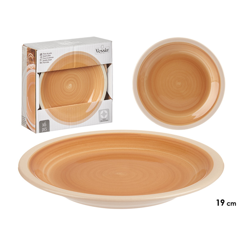 PRATO SOBREMESA GRES BEGE 19CM