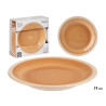 PLATO POSTRE GRES BEIGE BORDE 19CM