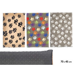 LIT POUR ANIMAUX EMPREINTES ASSORT 3 C 70X45CM