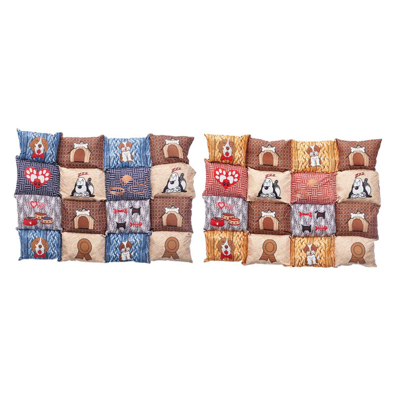 PET BED RECTANGLE ASSORTED 2 COLOURS 65X95CM