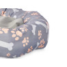 PET BED ROUND BONE PAWS ASSORTED 2 COLOURS 60CM
