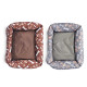 RECTANGULAR PET BED BONE PAWS ASSORT2 COL 58X48CM
