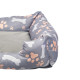 RECTANGULAR PET BED BONE PAWS ASSORT2 COL 58X48CM