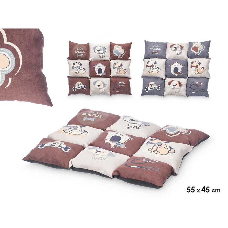 CUNA MASCOTA RECT ANIMALES SURT 2 COL 55X45CM