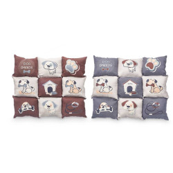 RECTANGULAR PET BED ANIMALS ASSORT2 COL 55X45CM 