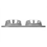 COMEDOURO DUPLO DE METAL DESIGN CINZENTO