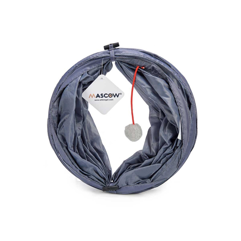 TUNEL PARA GATOS GRIS 90 CM