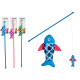 BATON JOUET POUR CHAT AVEC POISSON SET 3 COULEURS 