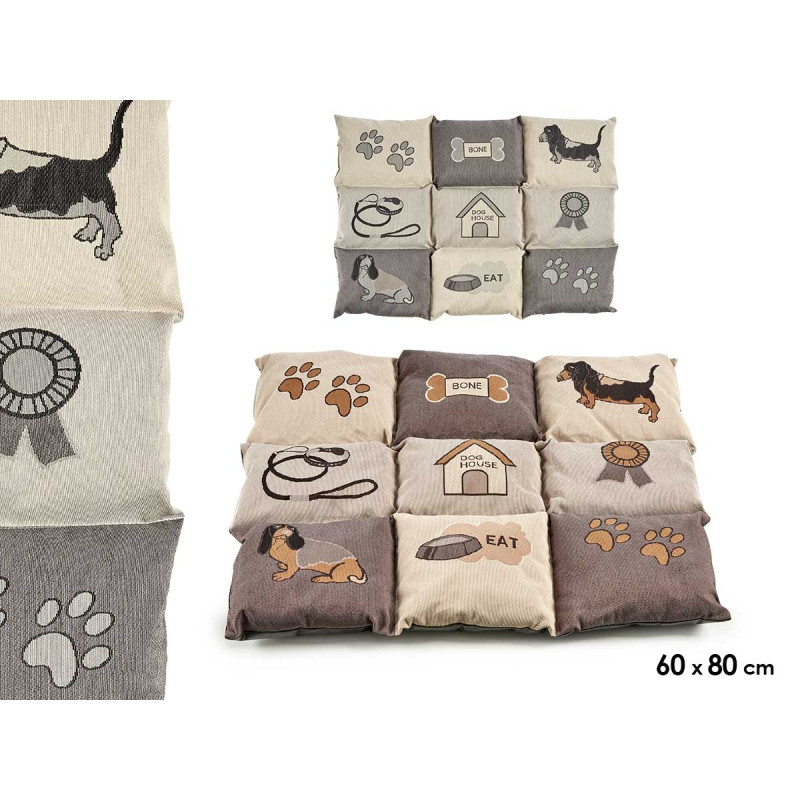 BED PET RECT EMBROIDERY BIG 2 COL MIX