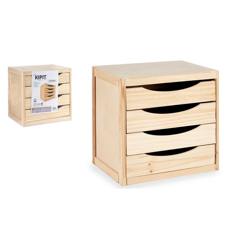 MEUBLE A TIROIRS BOIS 4 TIROIRS