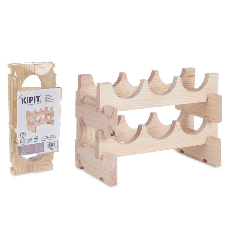 PORTABOTTIGLIE LEGNO IMPILABILE 6 BOTT
