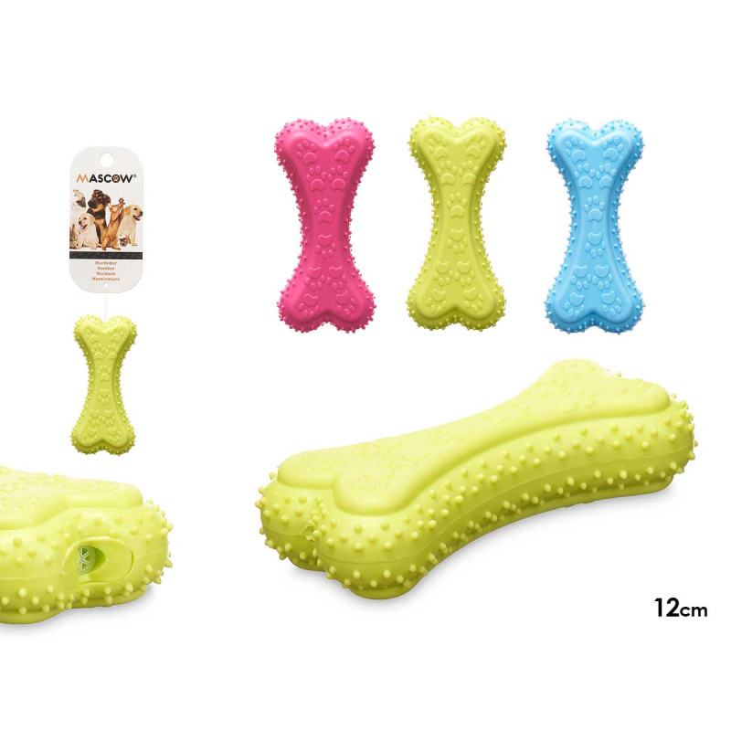 FLAT SILICONE BONE 12CM ASSORT 3