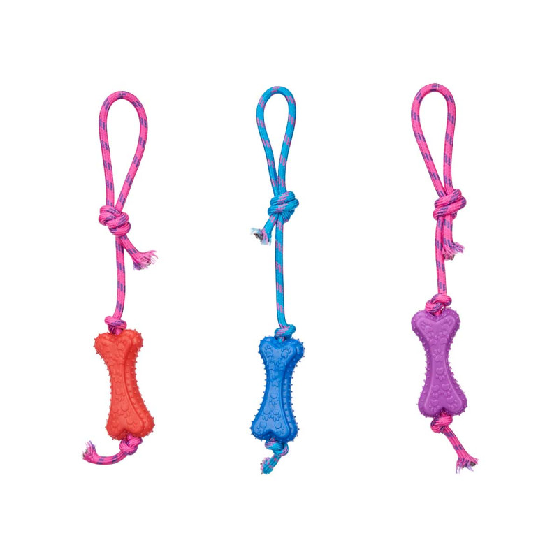 HUESO SILICONA CON CUERDA 35CM SURT 3