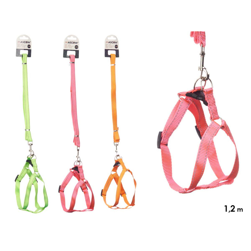 GUINZAGLIO PET 1,2 M PETTORINA RIFLET PICC ASST 3