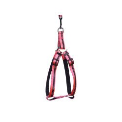 PET LEASH 1,2 M W/HARNESS REFLECT ASSORT 3