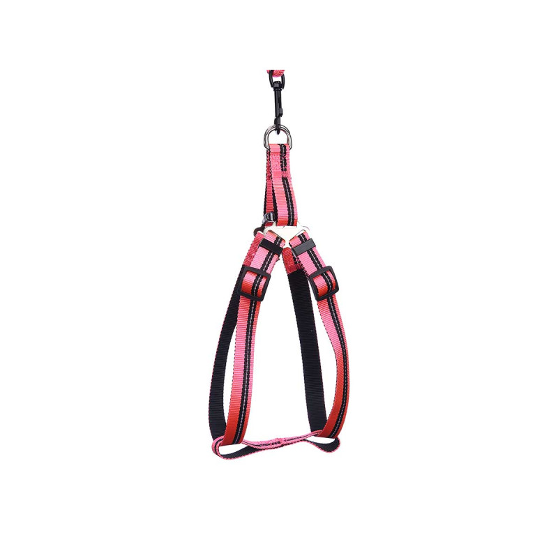 PET LEASH 1,2 M W/HARNESS REFLECT ASSORT 3