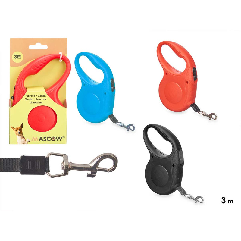 LAISSE POUR ANIMAUX EXTENSIBLE 3 MÈTRES ASSORT 3