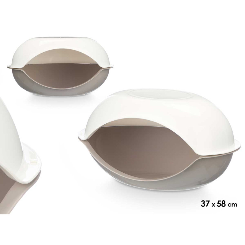 GREY COVERED PET BED 58X37CM