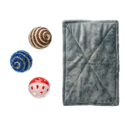 SET TAPIS POUR ANIMAUX 3 BOULES