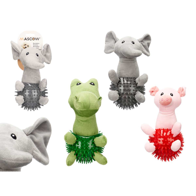 ANIMAL TEETHER BALL SPIKES ASSORTED 3