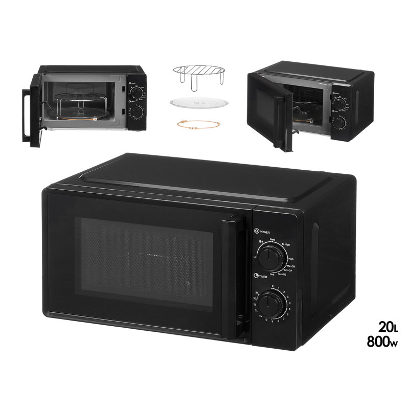 MICRO-ONDES GRILL 20 LTR 800 W NOIR